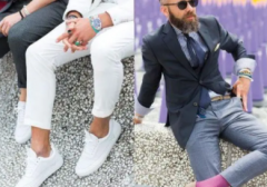 紧身健美裤套皮鞋